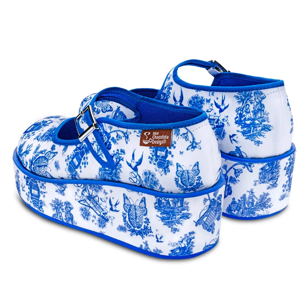 Chocolaticas® Toiles de Jouy Women's Mary Jane Platform