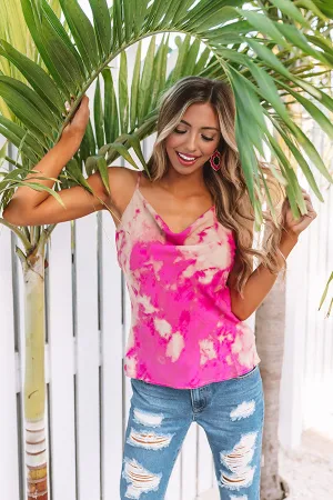 Coast Of Cabo Tie Dye Shift Tank In Pink