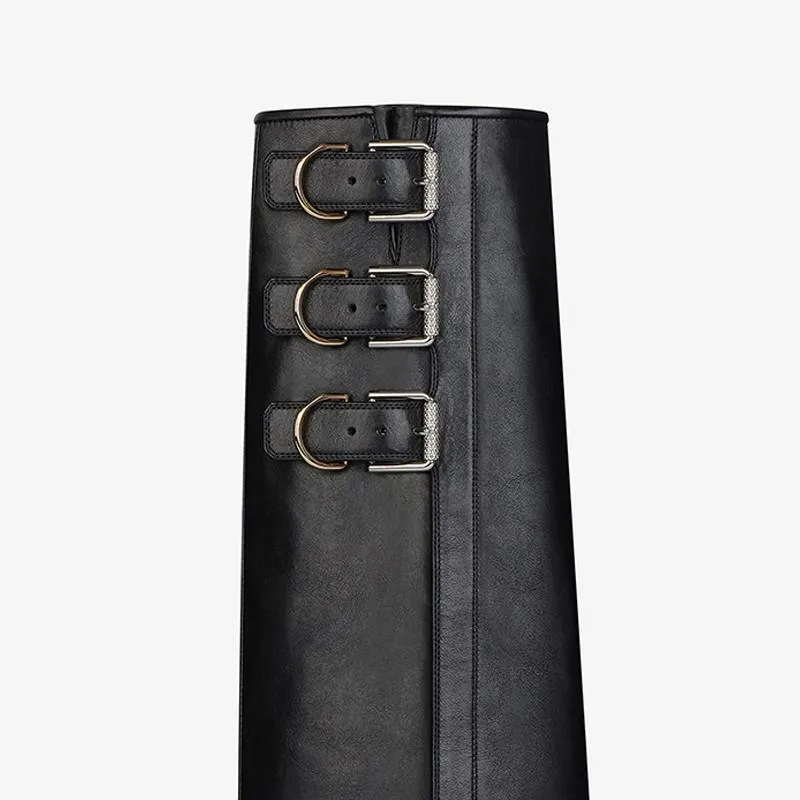 Contemporary Black Tumbled High Boots