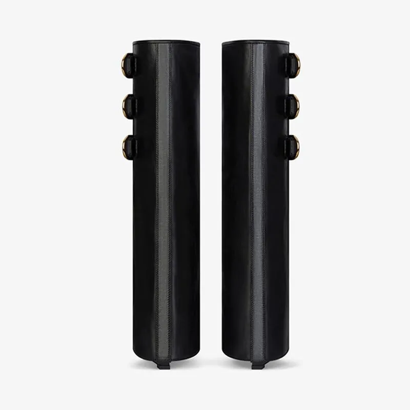 Contemporary Black Tumbled High Boots