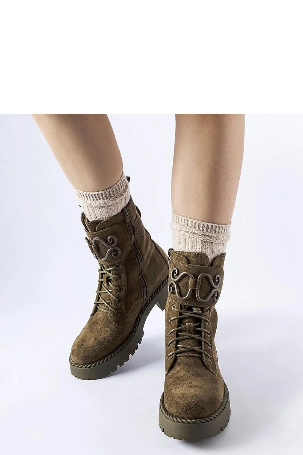 Dark green decorative eco-suede baggers
