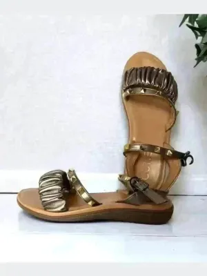 Dark Studded Casual Dress Comfort Wedges