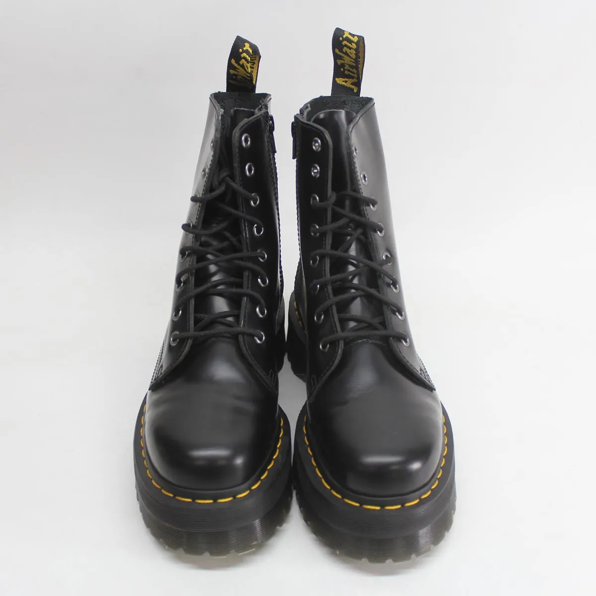 Dr. Martens Jadon Black Unisex Leather Mid-calf 8-eye Boots - UK 6.5