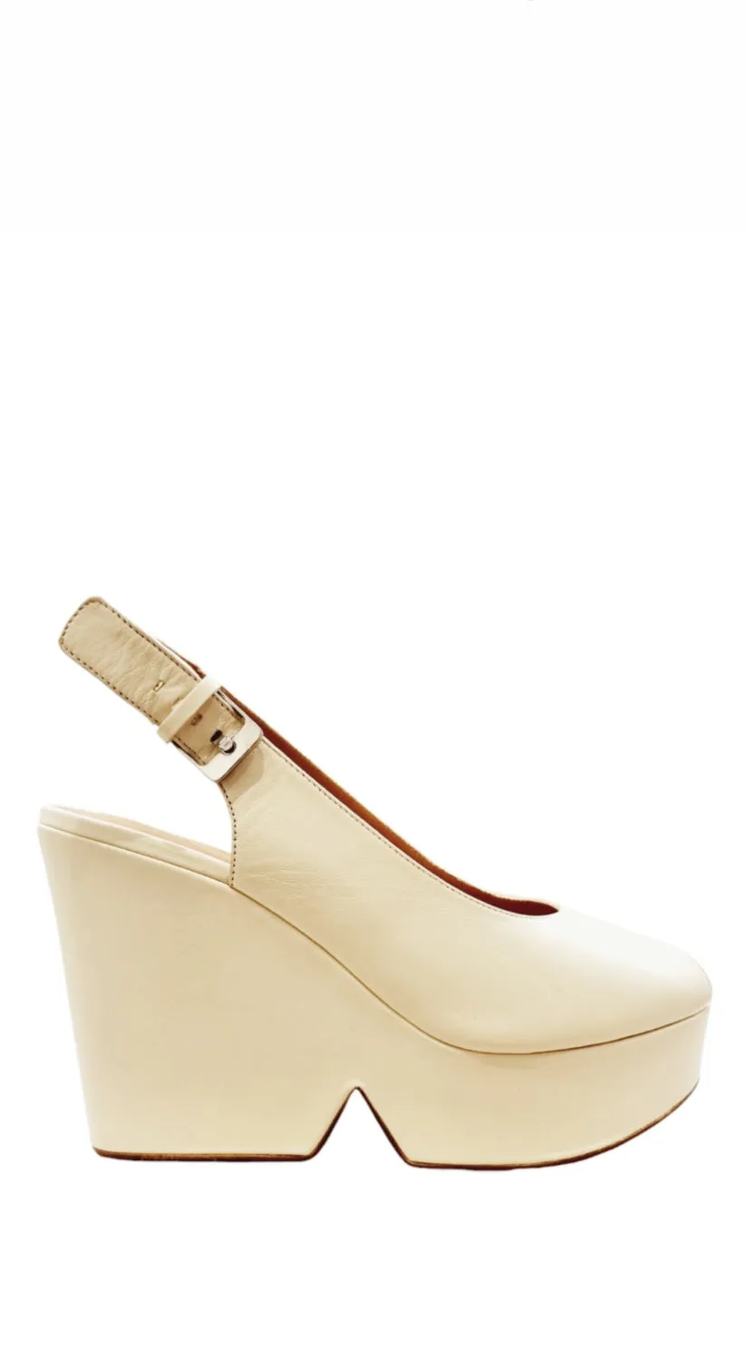 Dylan Ivory Leather Platform Sandals