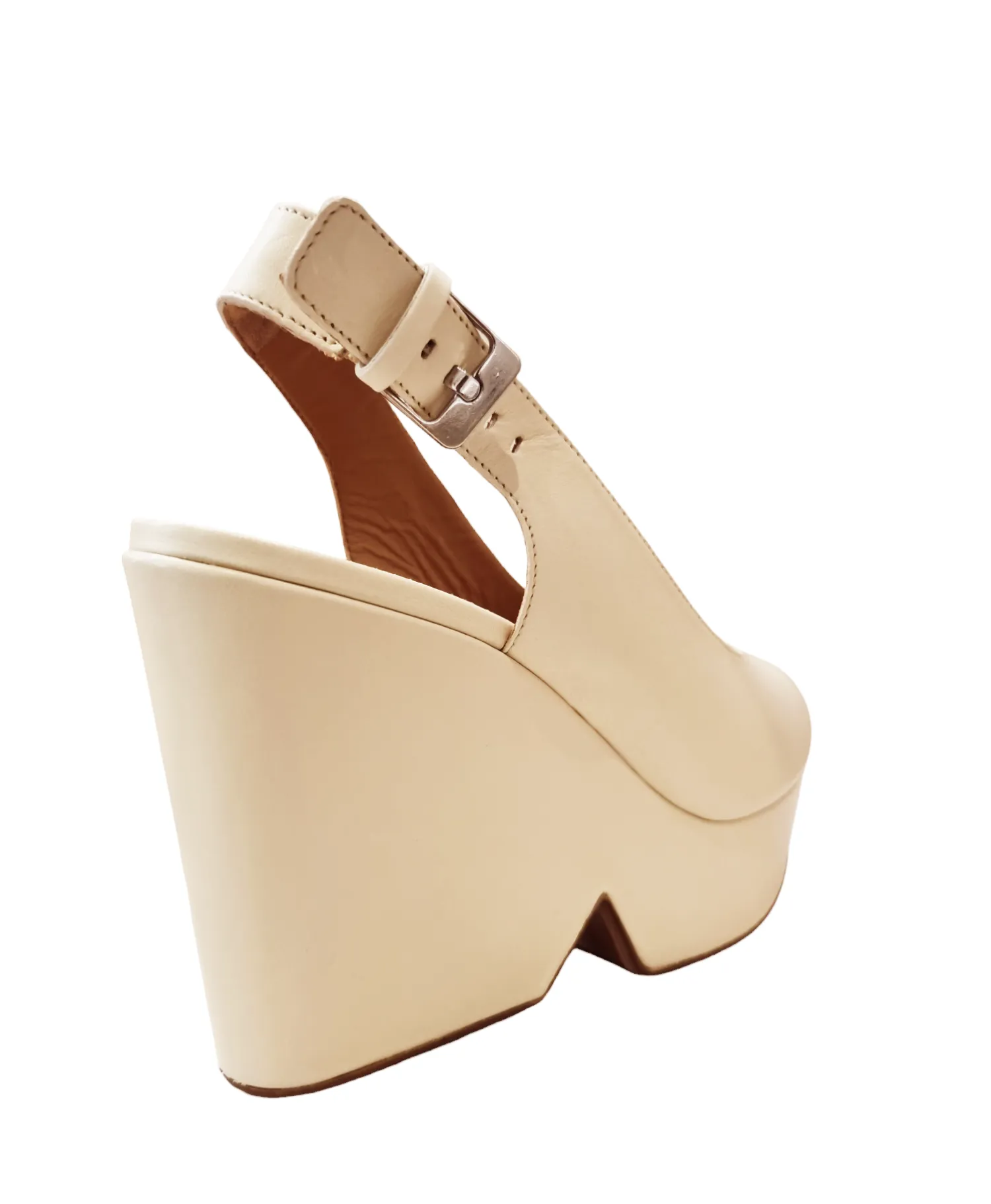 Dylan Ivory Leather Platform Sandals
