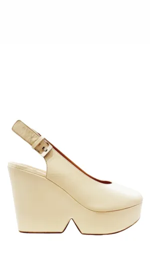 Dylan Ivory Leather Platform Sandals