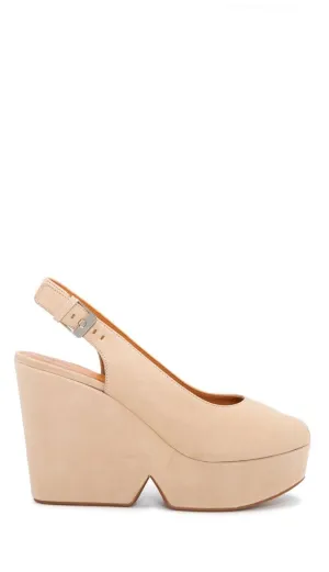Dylan Nude Suede Platform Sandals