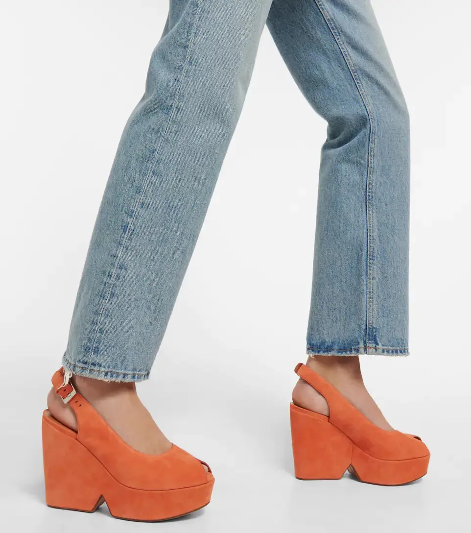 Dylan Orange Suede Sandals (carryover style)