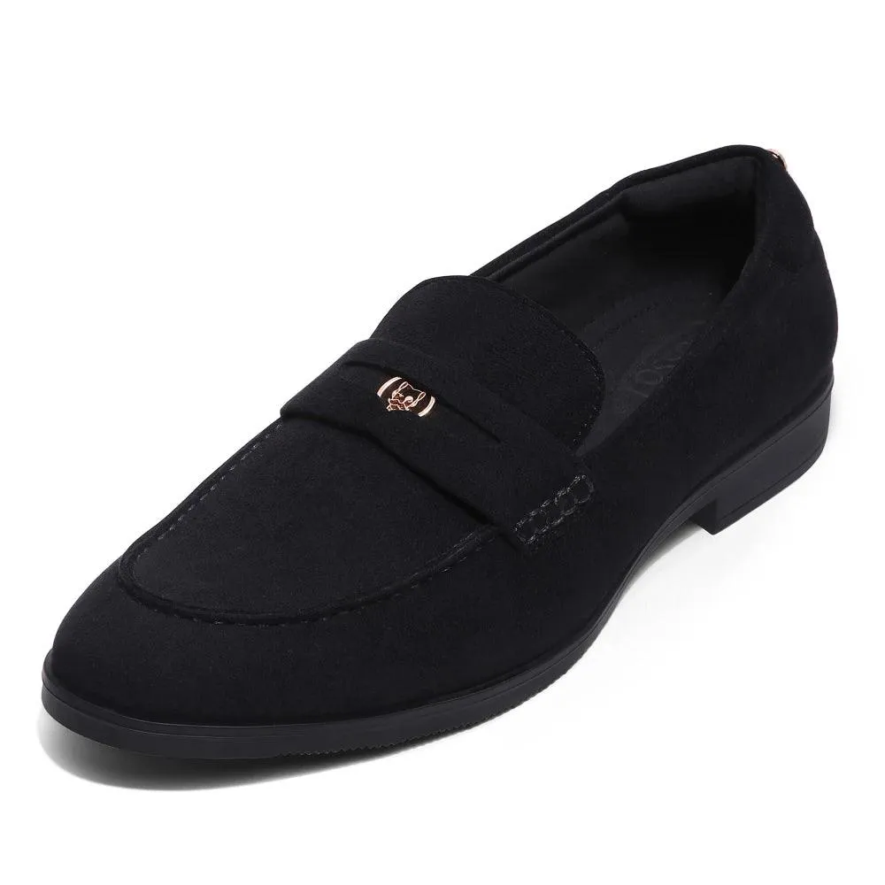 Elbono- Black Suede Penny Slip On