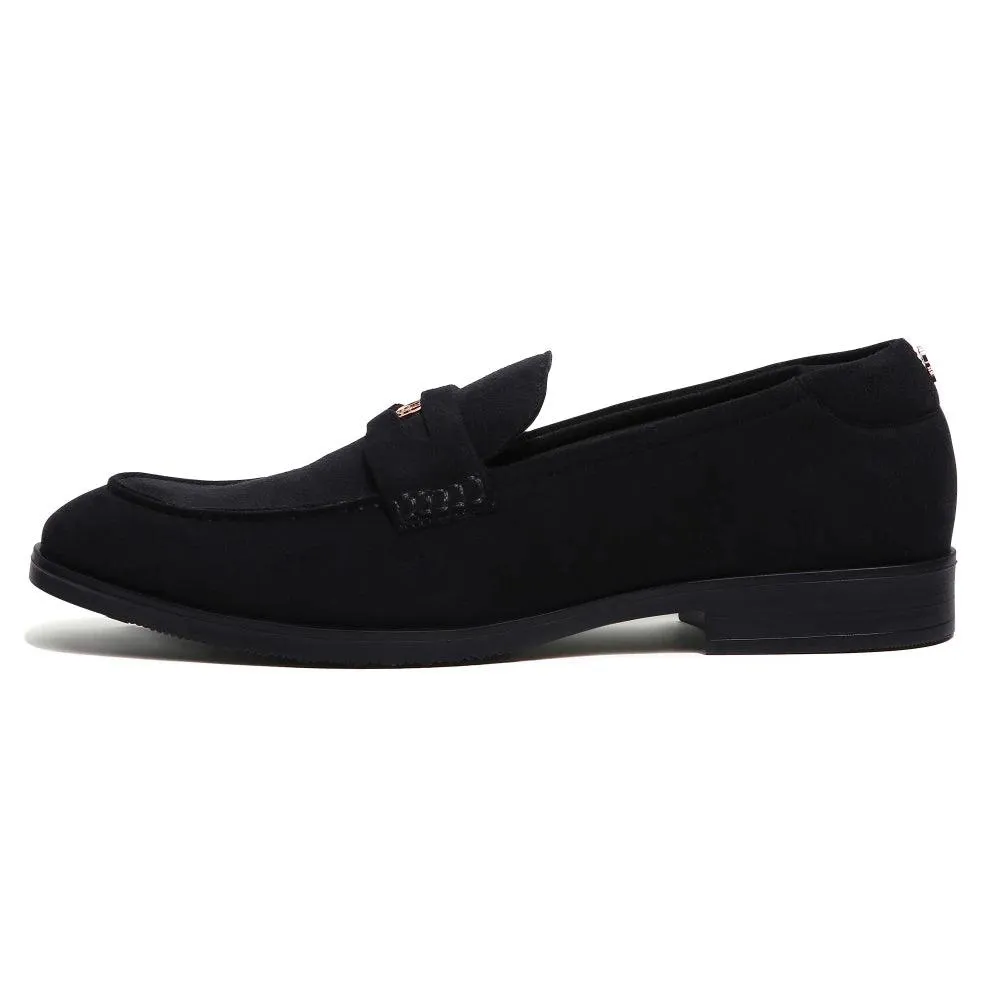 Elbono- Black Suede Penny Slip On
