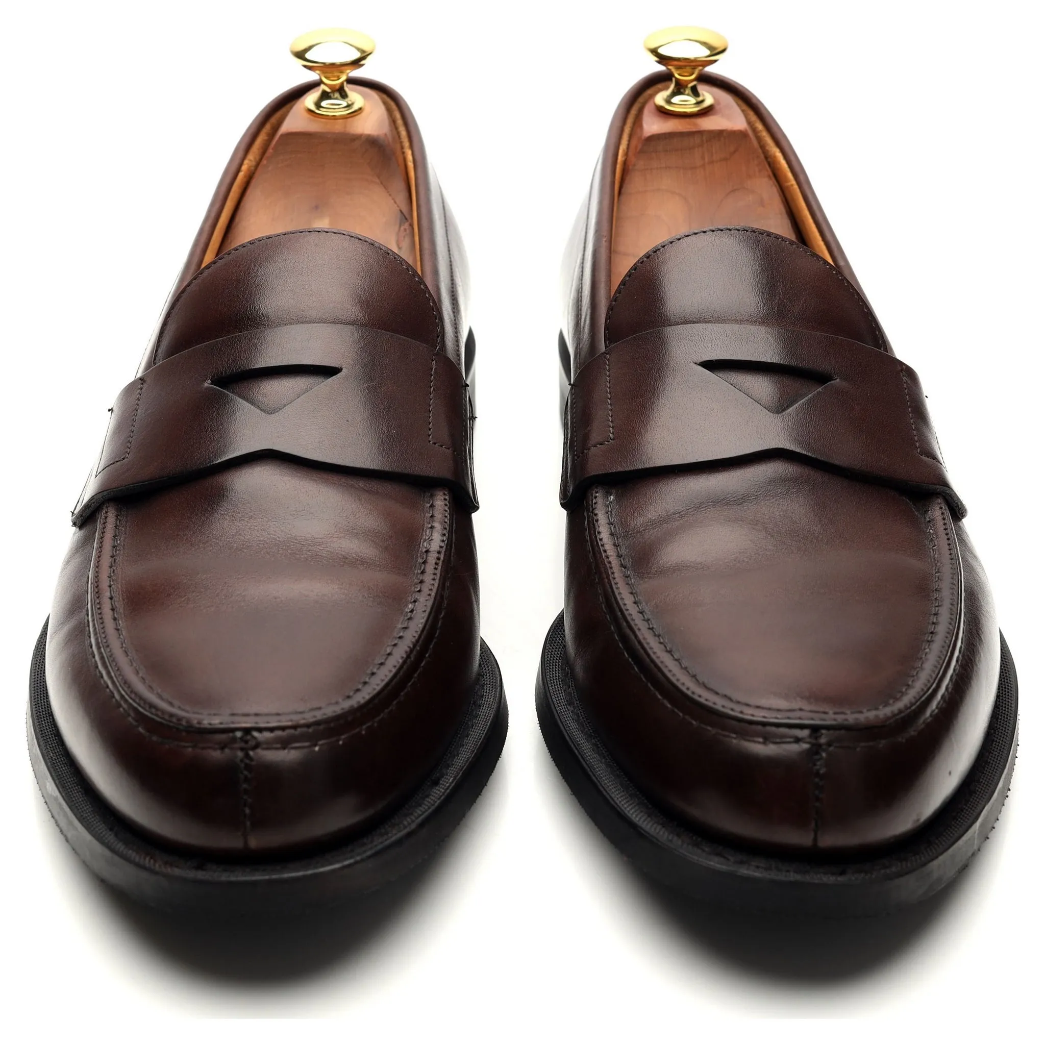 'Elveden' Dark Brown Leather Loafers UK 9.5 F