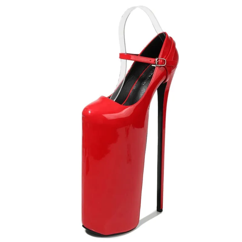 Extreme 30cm Heel Silver Platform Stiletto Dancer Shoes Plus Sizes