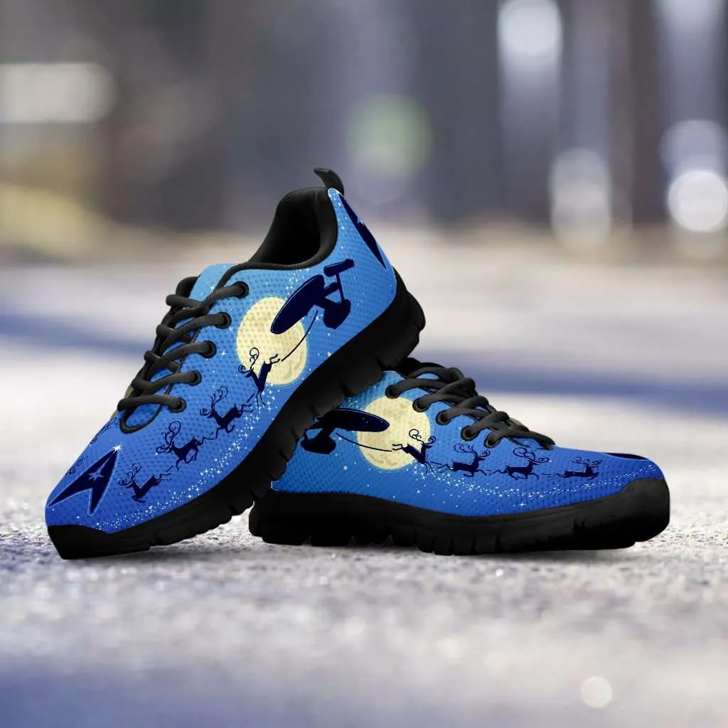 Fan Art Star Trek Space Ship as Santa's Sleigh Christmas Running Shoes