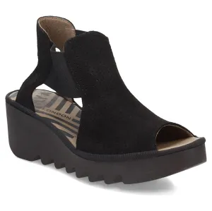 Fly London Biga412Fly Suede Women's Wedge Peep Toe Sandals