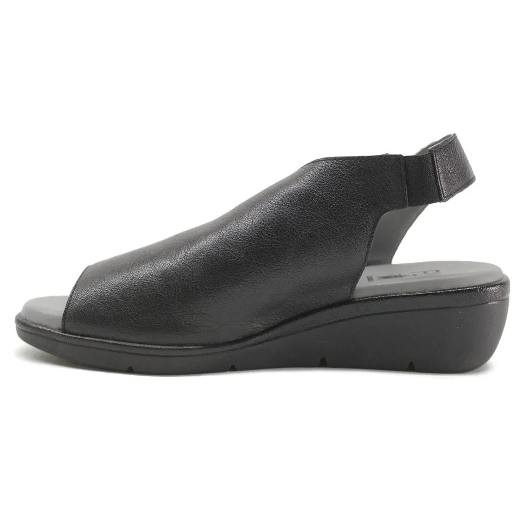 Fly London Nily940Fly Mousse Leather Women's Wedge Heel Peep Toe Sandals