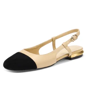 Frady Cap Toe Slingback Flats Nude