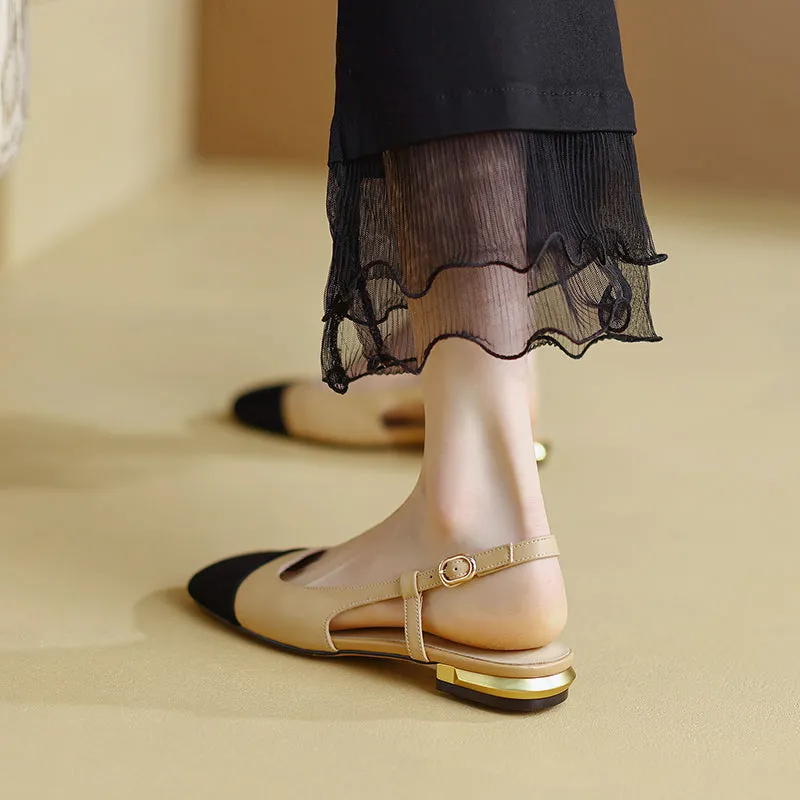 Frady Cap Toe Slingback Flats Nude