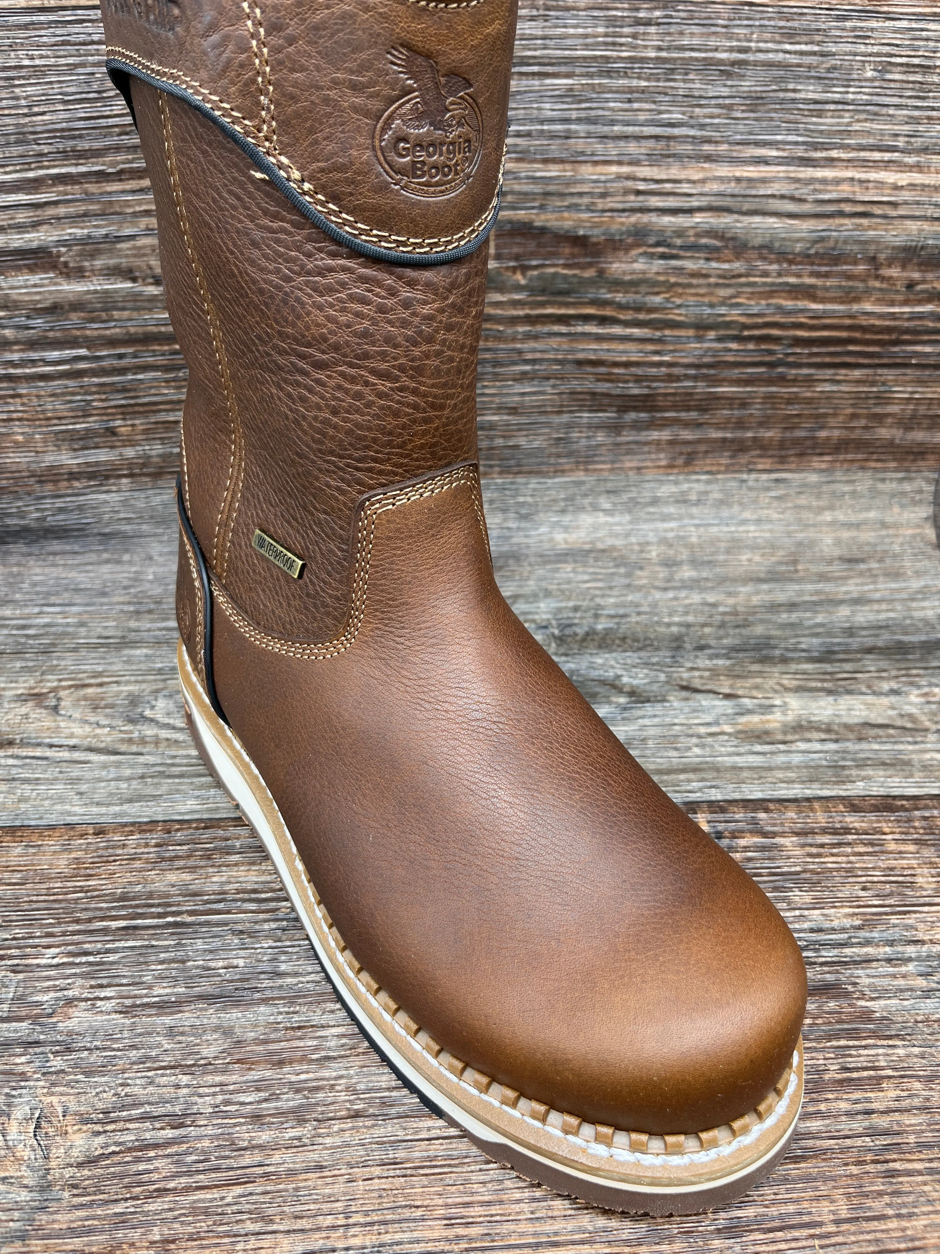 gb00369 Men's Waterproof Soft Toe Slip On Wedge Work Boot by Georgia