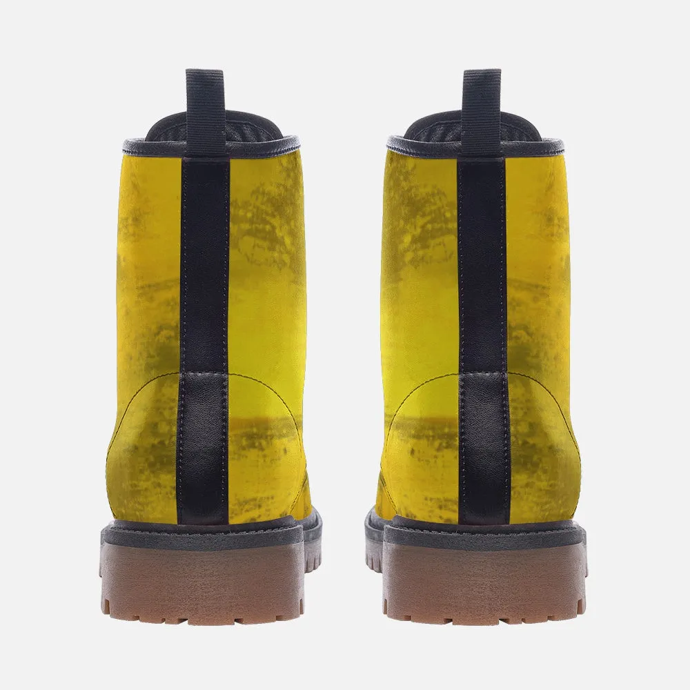 Golden Yellow Combat Boots for Women  Men - Stylish  Durable Footwear