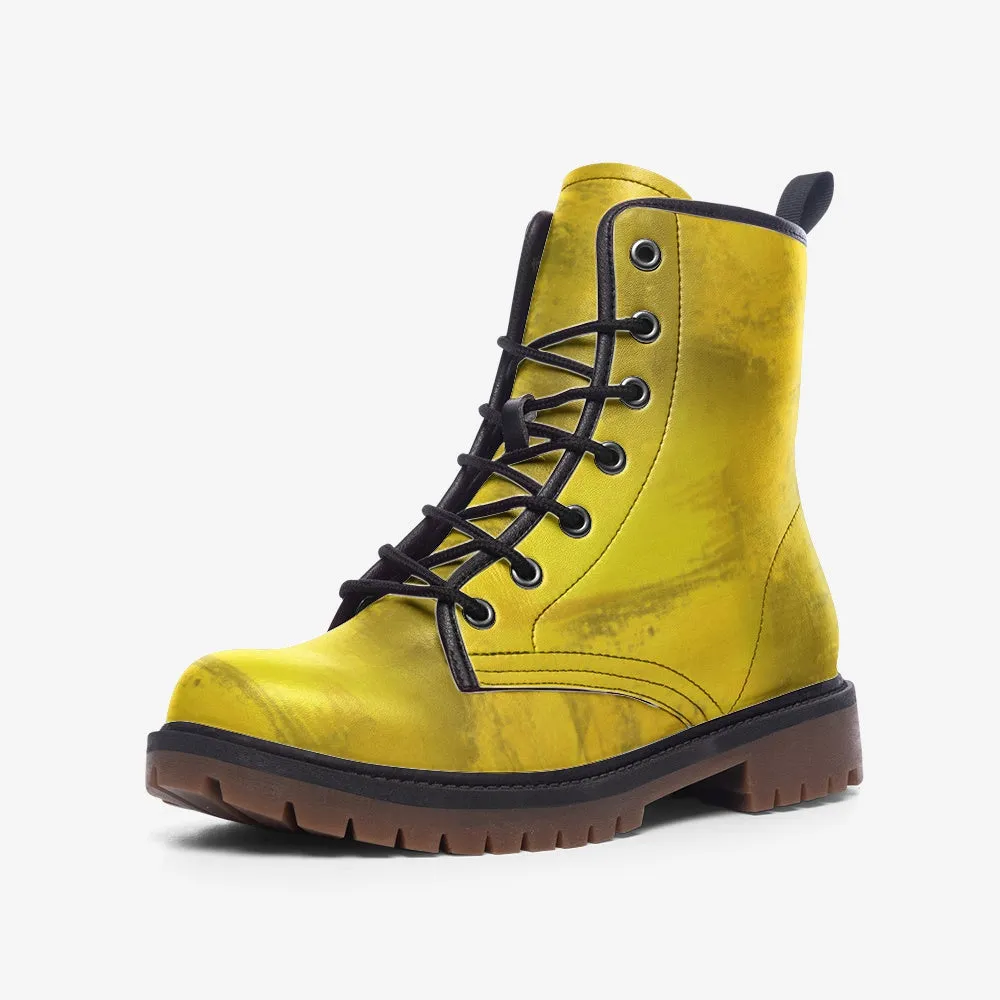 Golden Yellow Combat Boots for Women  Men - Stylish  Durable Footwear
