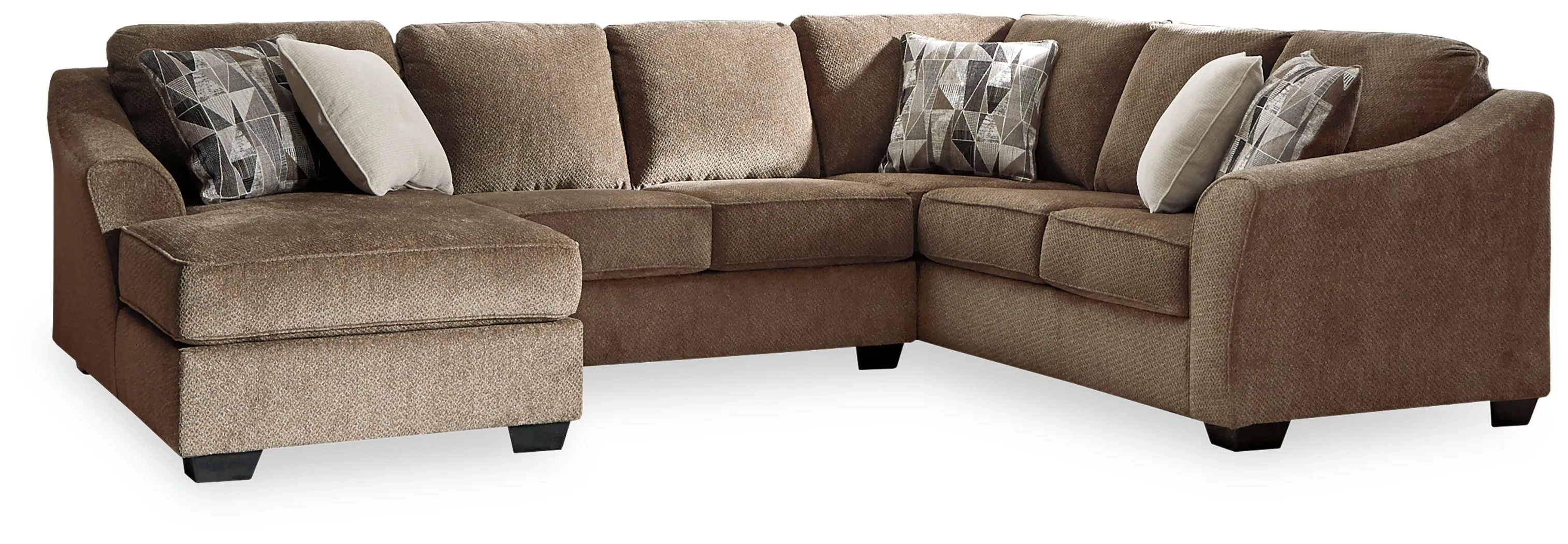 Graftin 3-Piece Sectional with Ottoman in Teak