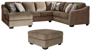 Graftin 3-Piece Sectional with Ottoman in Teak