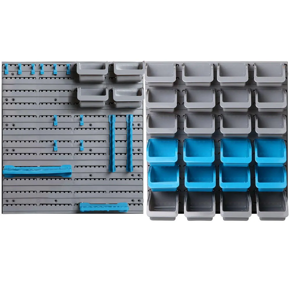 Heavy Duty 44 Pc Storage Bin Rack, Detachable, Wall Mounted - Giantz