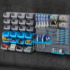 Heavy Duty 44 Pc Storage Bin Rack, Detachable, Wall Mounted - Giantz