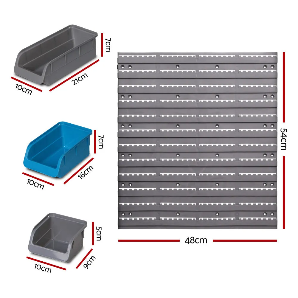 Heavy Duty 48 Bin Storage Rack Wall Mounted w/ Peg Board Giantz