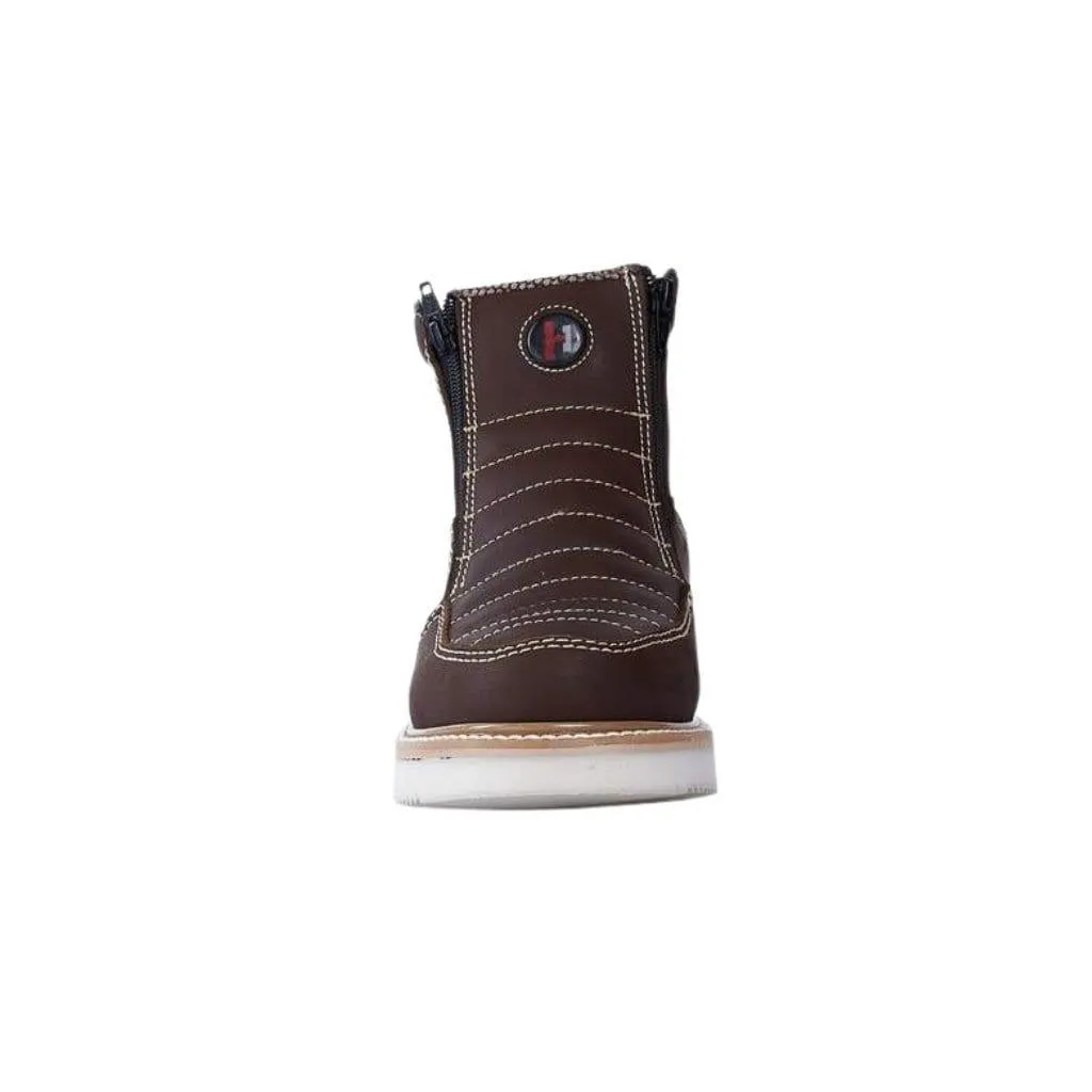 HM330 MEN Brown Short Boots Zipper