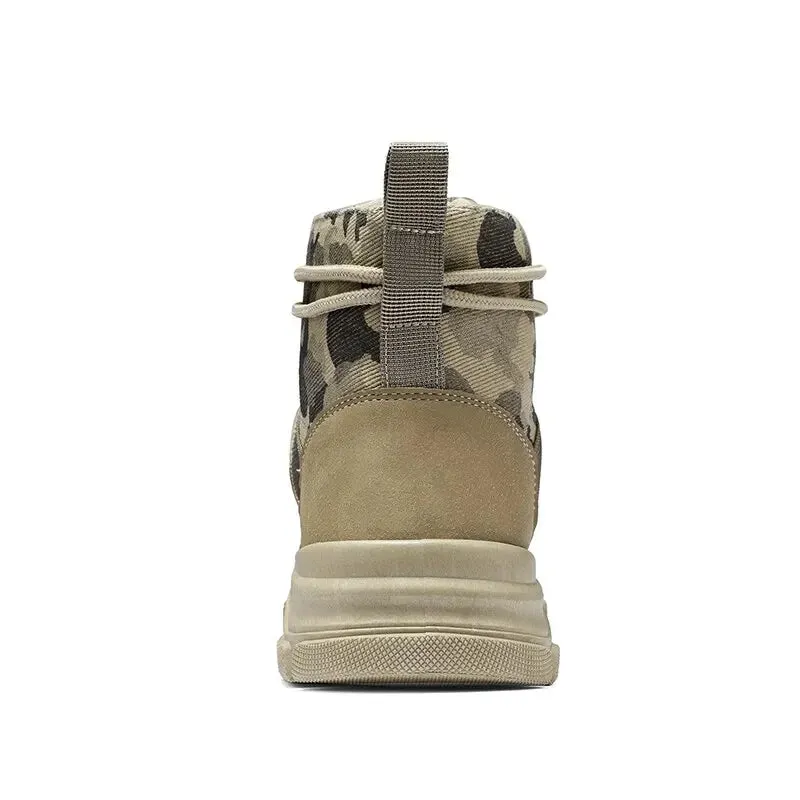 Hnzxzm Men's Shoes Camo Martin Boots Men's Autumn/Winter Work Wear Casual Short Boots Shoes for Men  Men Boots  Cowboy Boots