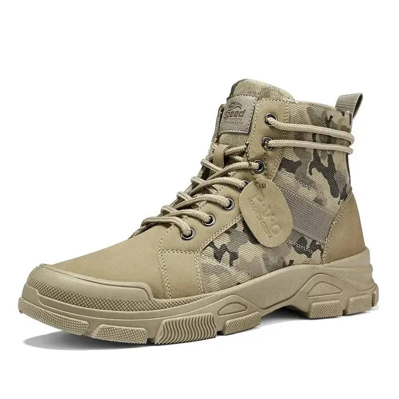 Hnzxzm Men's Shoes Camo Martin Boots Men's Autumn/Winter Work Wear Casual Short Boots Shoes for Men  Men Boots  Cowboy Boots