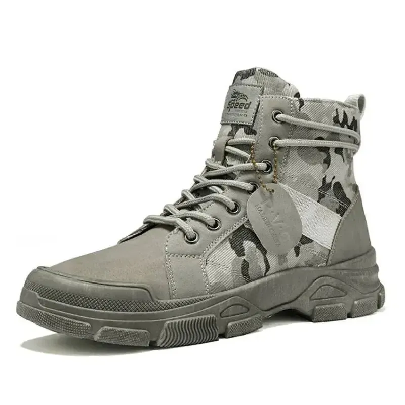 Hnzxzm Men's Shoes Camo Martin Boots Men's Autumn/Winter Work Wear Casual Short Boots Shoes for Men  Men Boots  Cowboy Boots