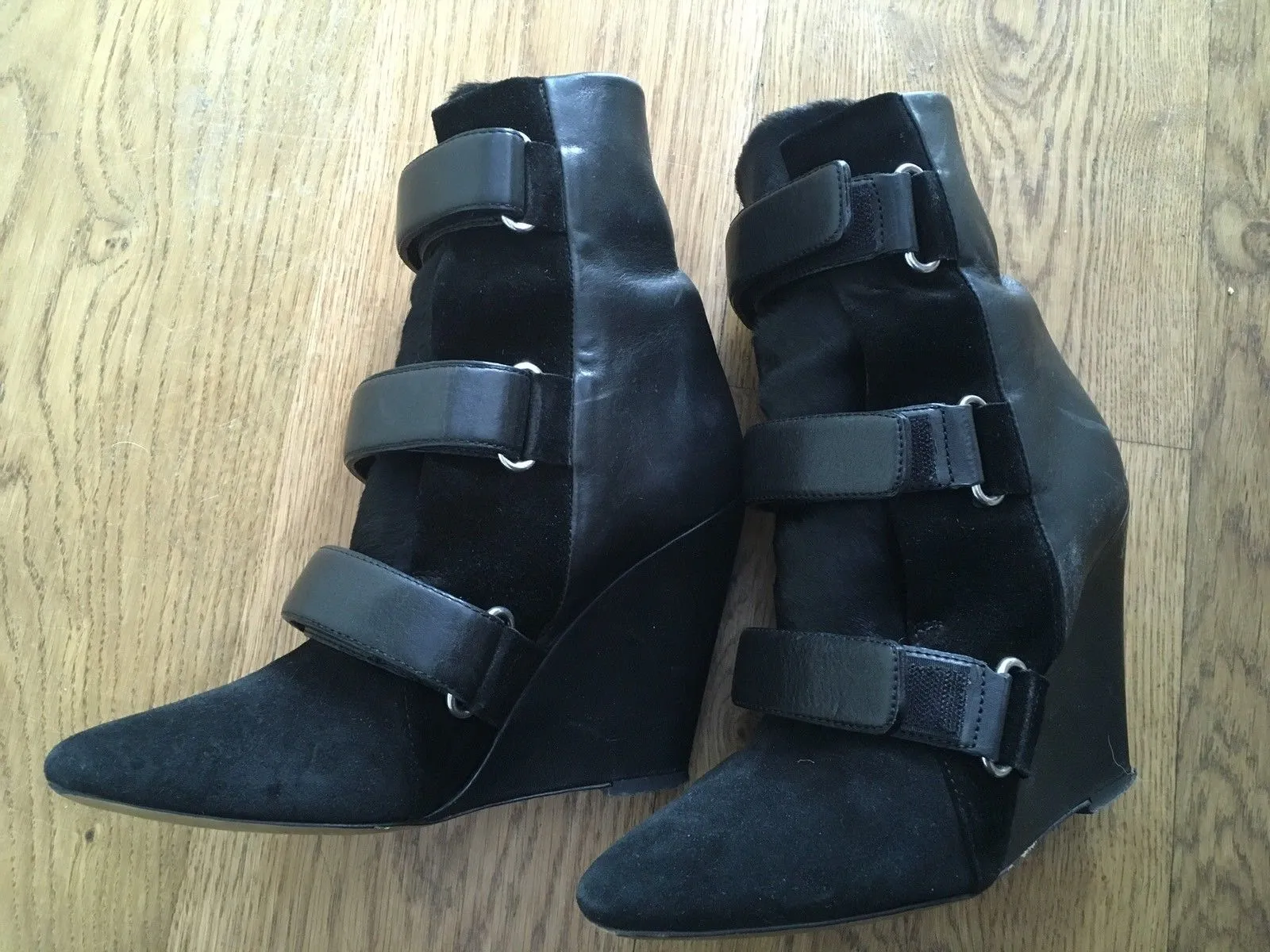 Isabel Marant Scarlet black wedge ankle boots booties shoes Ladies