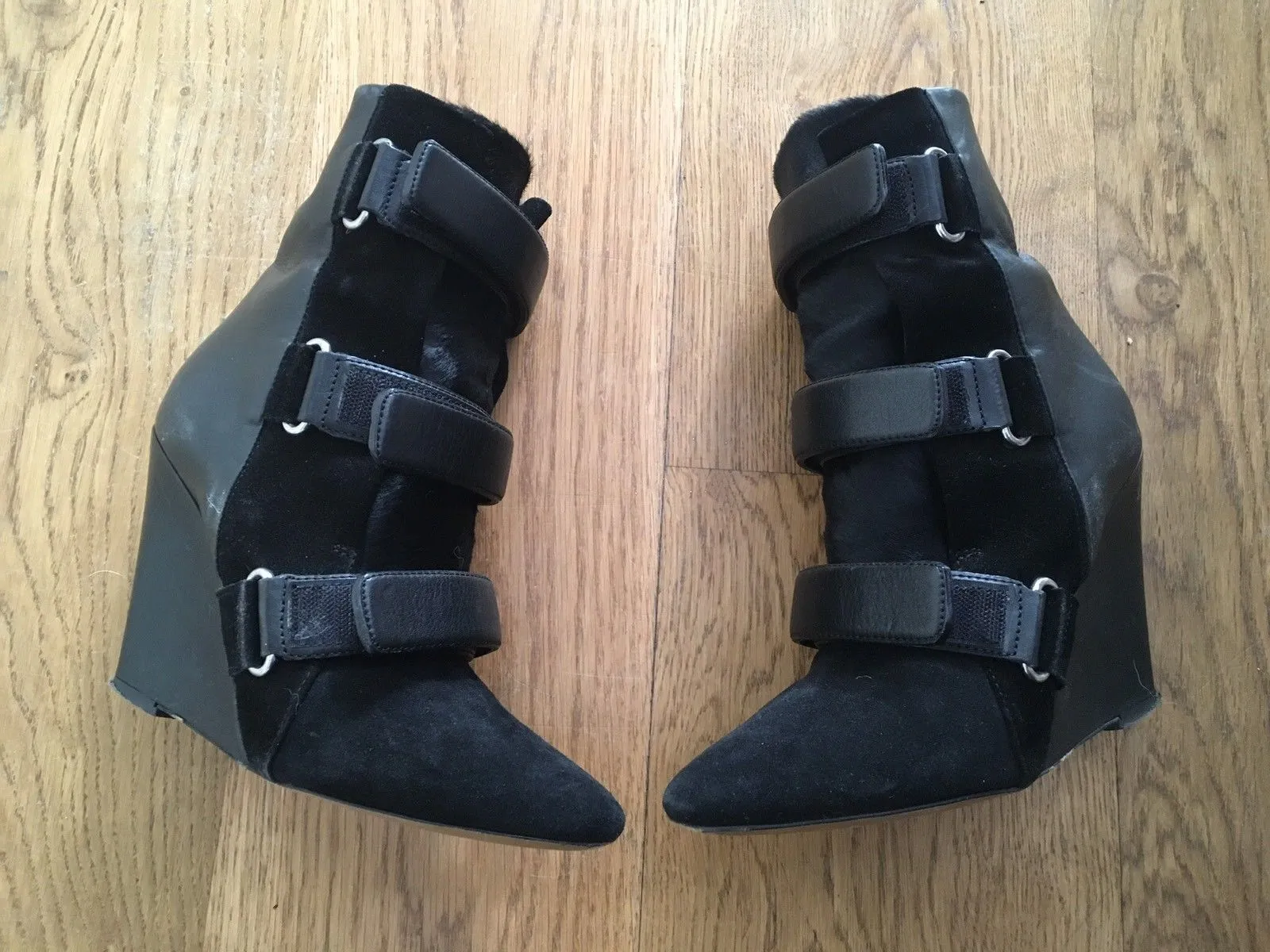 Isabel Marant Scarlet black wedge ankle boots booties shoes Ladies