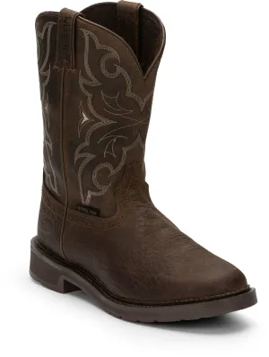 Justin Men's Stampede Amarillo Chocolate Steel Toe Work Boots WK4311