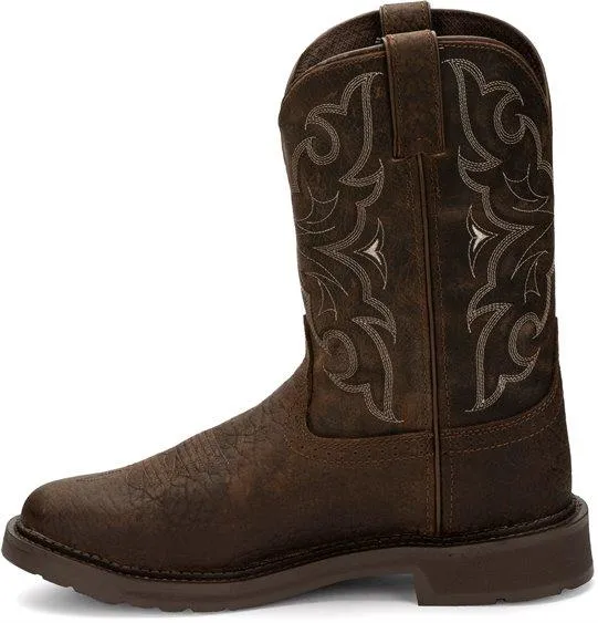 Justin Men's Stampede Amarillo Chocolate Steel Toe Work Boots WK4311