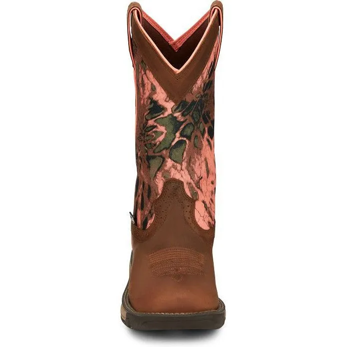 Justin Women's Rush 11" Waterproof Western Work Boot -Brown- SE4356