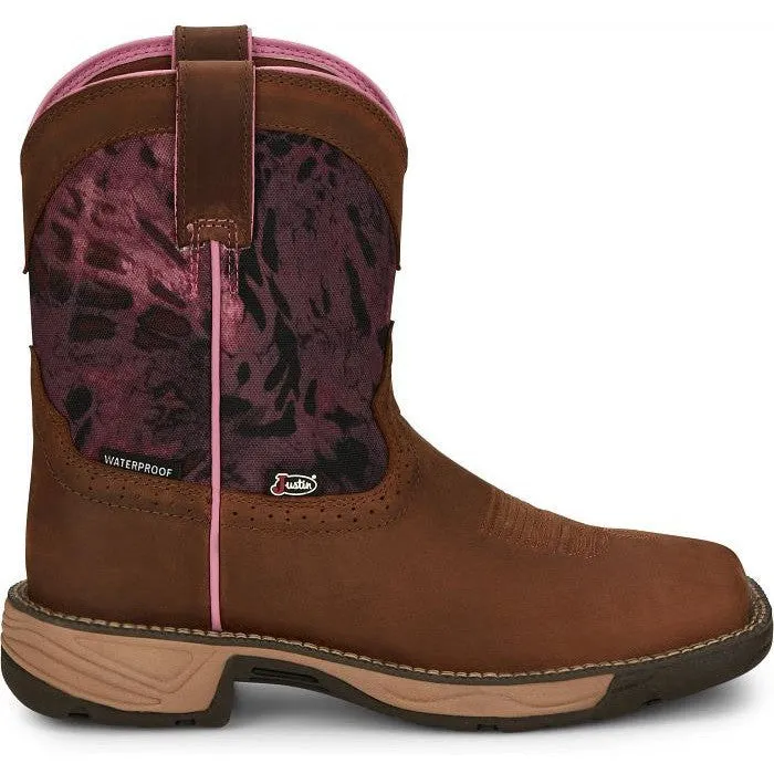 Justin Women's Rush 8" Waterproof Western Work Boot -Brown- SE4358