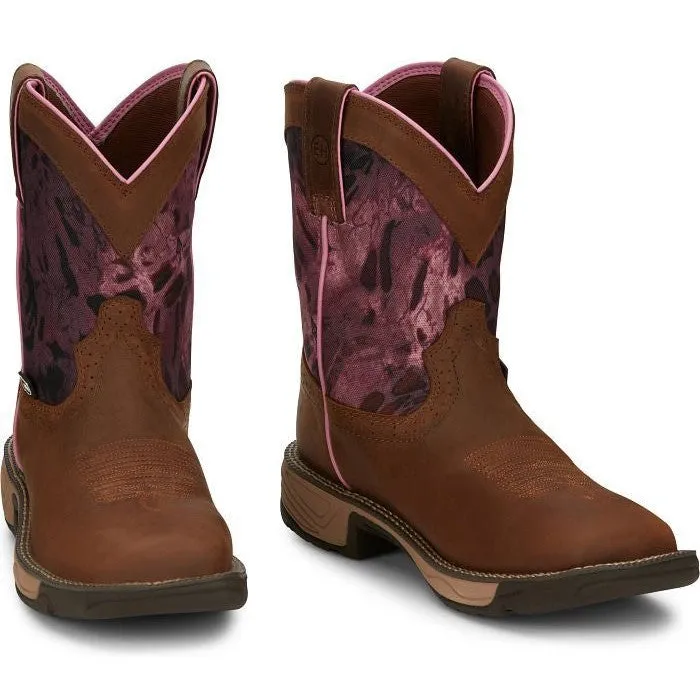 Justin Women's Rush 8" Waterproof Western Work Boot -Brown- SE4358