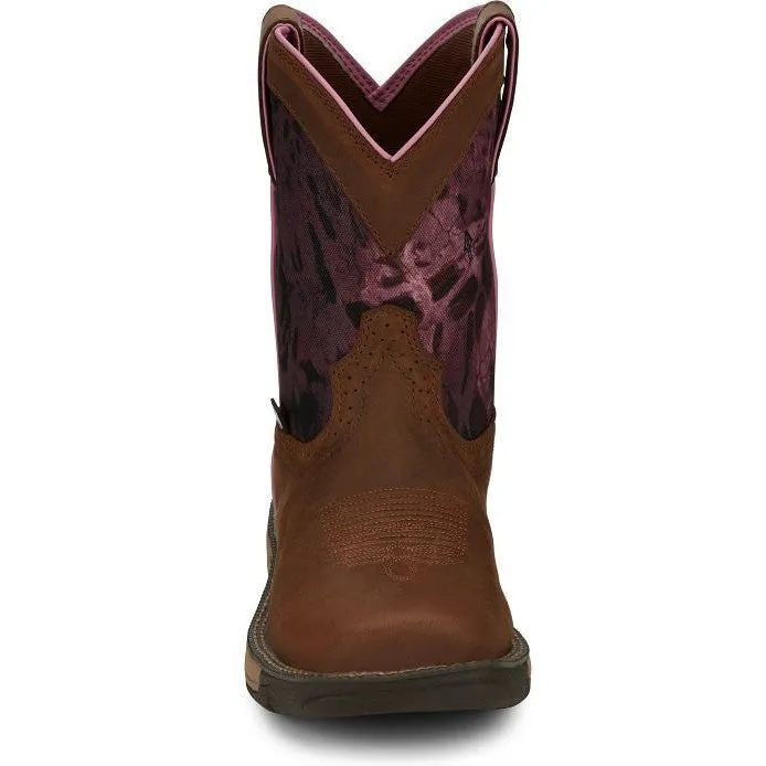 Justin Women's Rush 8" Waterproof Western Work Boot -Brown- SE4358