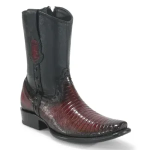 King Exotic Boots #479B0743 Men's Dubai Boot | Men's Teju Boots Color Faded Burgundy