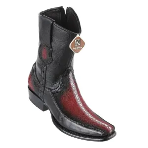 King Exotic Boots #479BF1143 Men's Dubai Boot Bow Stone Boot | Style Stingray Y Deer Boots Color Faded Burgundy