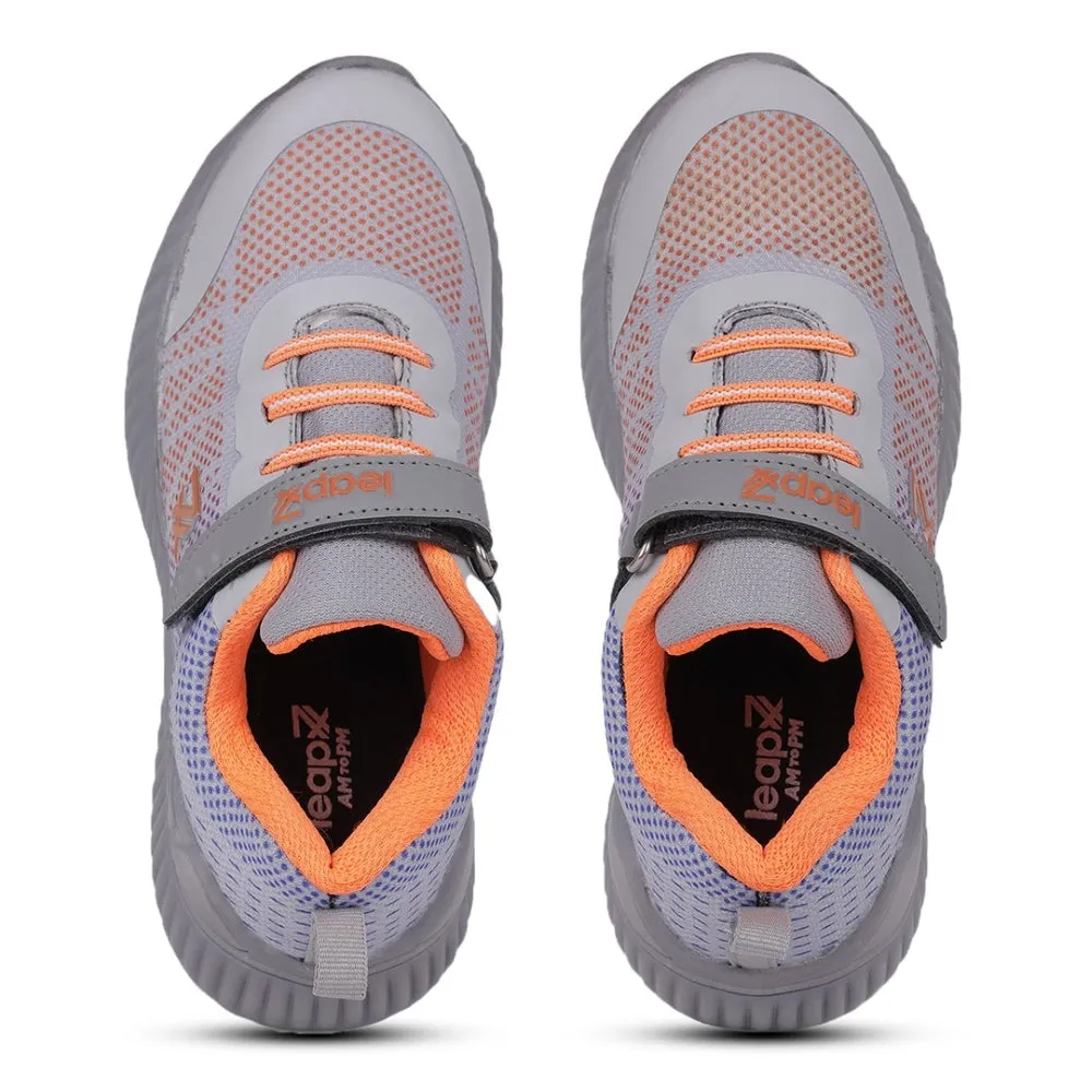 Leap7x By Liberty Kids NITKID-4EL L.Grey Sports Lacing Shoes