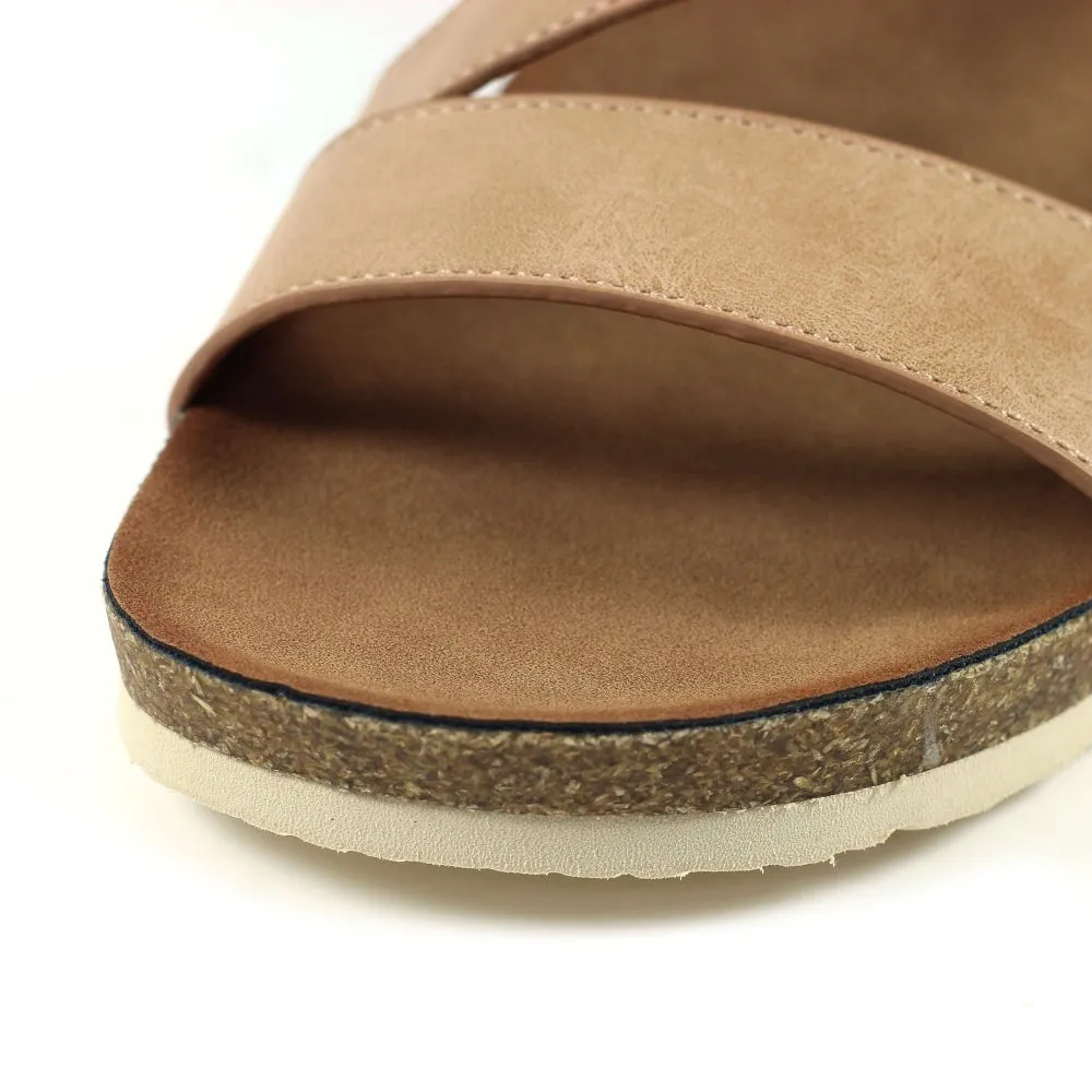 Lunar JLH358 Cluster Beige Womens Comfortable Summer Slingback Sandals