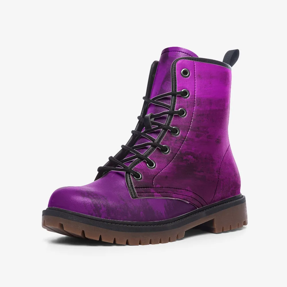 Mismatched Amethyst Purple  Roya & Blue Combat Boots for Women  Men