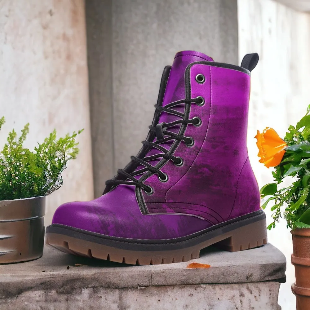 Mismatched Amethyst Purple  Roya & Blue Combat Boots for Women  Men