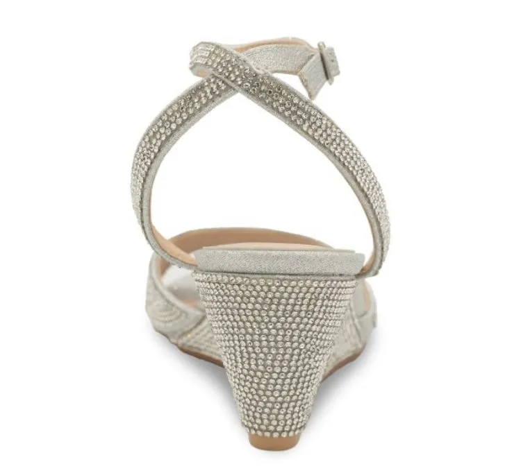 Moxie rhinestone covered wedge sandals