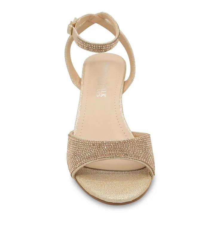 Moxie rhinestone covered wedge sandals