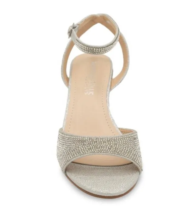 Moxie rhinestone covered wedge sandals